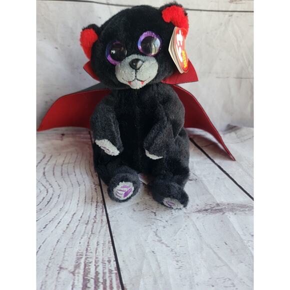 TY Beanie Bellies BEARLA Halloween Vampire Bear with Tags - Picture 1 of 7